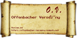 Offenbacher Versény névjegykártya